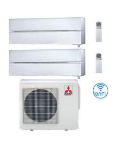 Climatizzatore Condizionatore Mitsubishi Kirigamine Style Wifi R32 Bianco Perla Dual Split Inverter 12000 + 18000 BTU con U.E...