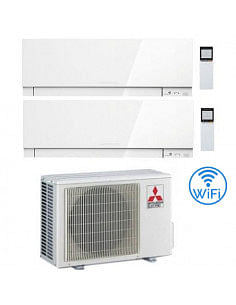 Climatizzatore Condizionatore Mitsubishi Kirigamine Zen Wifi Bianco Dual Split Inverter 6000 + 12000 BTU con U.E. MXZ-2F33VF ...
