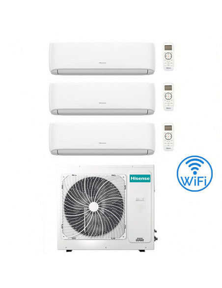 Climatizzatore Condizionatore Hisense Hi Comfort Wifi R32 Trial Split Inverter 9000 + 9000 + 9000 BTU con U.E. 3AMW62U4RJC Cl...