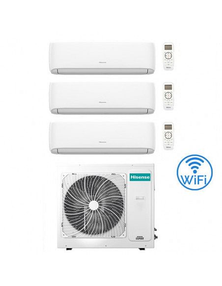 Climatizzatore Condizionatore Hisense Hi Comfort Wifi R32 Trial Split Inverter 7000 + 7000 + 18000 BTU con U.E. 4AMW81U4RJC C...