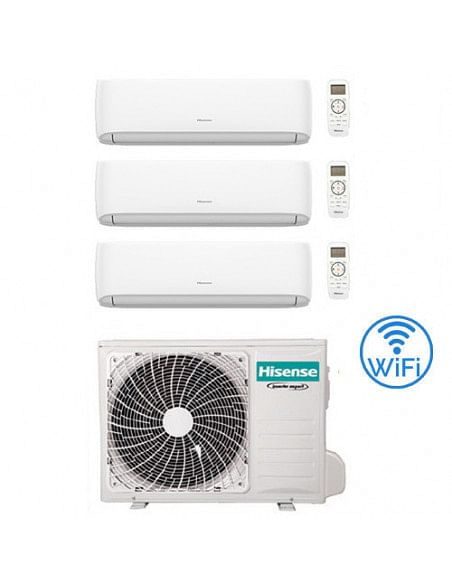Climatizzatore Condizionatore Hisense Hi Comfort Wifi R32 Trial Split Inverter 7000 + 7000 + 7000 BTU con U.E. 3AMW52U4RJC Cl...