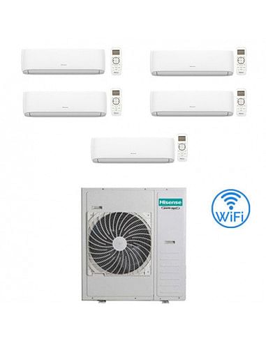 Climatizzatore Condizionatore Hisense Hi Comfort Wifi R32 Penta Split Inverter 7000 + 7000 + 7000 + 9000 + 9000 BTU con U.E. ...