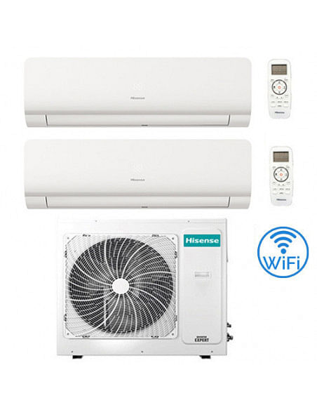 Climatizzatore Condizionatore Inverter Hisense New Energy Wifi R32 Dual Split 7000 + 18000 BTU con U.E. 3AMW62U4RJC Classe A+...