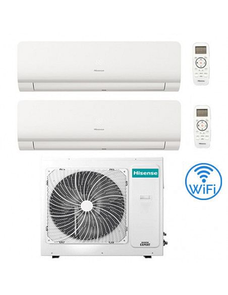 Climatizzatore Condizionatore Inverter Hisense New Energy Wifi R32 Dual Split 12000 + 12000 BTU con U.E. 3AMW62U4RJC Classe A...