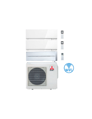 Climatizzatore Condizionatore Mitsubishi Kirigamine Zen Wifi Bianco + Kirigamine style Trial Split Inverter 9000 + 9000 + 180...