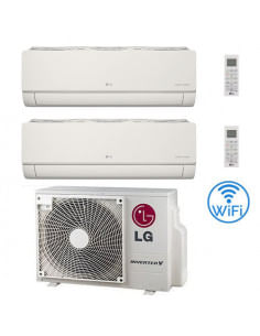 Climatizzatore Condizionatore LG Artcool Color UVnano R32 Wifi Finitura opaca Avorio Dual Split inverter 12000 + 12000 BTU co...