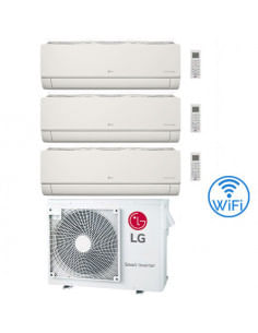 Climatizzatore Condizionatore LG Artcool Color UVnano R32 Wifi Finitura opaca Avorio Trial Split inverter 9000 + 9000 + 9000 ...