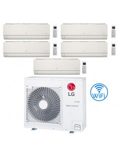 Climatizzatore Condizionatore LG Artcool Color UVnano R32 Wifi Finitura opaca Avorio Penta Split inverter 9000 + 9000 + 9000 ...