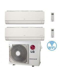 Climatizzatore Condizionatore LG Artcool Color UVnano R32 Wifi Finitura opaca Avorio Dual Split inverter 9000 + 12000 BTU con...