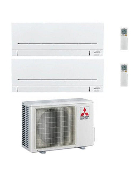 Climatizzatore Condizionatore Mitsubishi MSZ-AP Wifi R32 Dual Split Inverter 7000 + 7000 BTU con U.E. MXZ-2F33VF Classe A++/A...