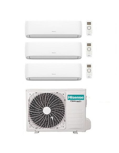 Climatizzatore Condizionatore Hisense Hi Comfort Wifi R32 Trial Split Inverter 9000 + 9000 + 9000 BTU con U.E. 3AMW52U4RJC Cl...