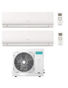 Climatizzatore Condizionatore Inverter Hisense New Energy Wifi R32 Dual Split 9000 + 18000 BTU con U.E. 3AMW72U4RJC Classe A+... 2