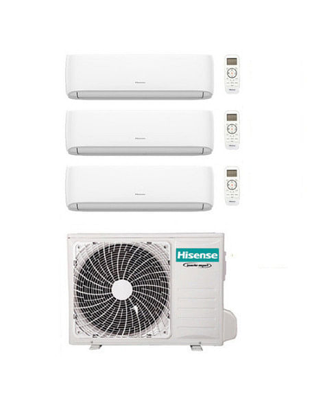 Climatizzatore Condizionatore Hisense Hi Comfort Wifi R32 Trial Split Inverter 7000 + 7000 + 9000 BTU con U.E. 3AMW52U4RJC Cl...