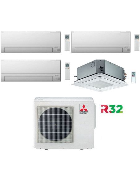 Climatizzatore Condizionatore Mitsubishi MSZ-BT più Cassetta R32 Quadri Split Inverter 9000 + 9000 + 9000 + 18000 BTU con U.E...