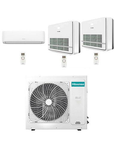 Climatizzatore Condizionatore Hisense Console + Hi Comfort R32 Trial Split Inverter 9000 + 9000 + 9000 BTU con U.E. 3AMW72U4R...