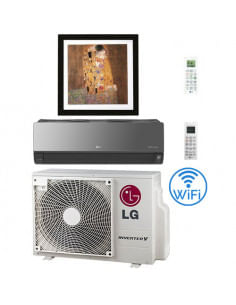 Climatizzatore Condizionatore LG Dual Split Inverter Gallery più Artcool Mirror UVnano Wifi R32 12000 + 9000 BTU con U.E. MU2...