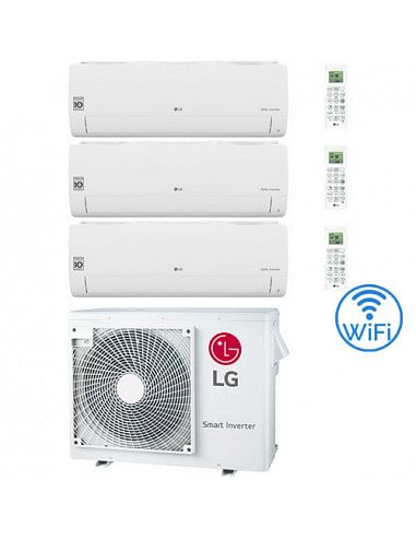 Climatizzatore Condizionatore LG Libero Smart R32 Wifi Trial Split Dual Inverter 9000 + 9000 + 9000 BTU con U.E. MU3R21 NOVIT...