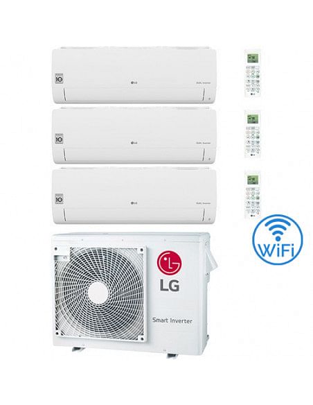 Climatizzatore Condizionatore LG Libero Smart R32 Wifi Trial Split Dual Inverter 9000 + 9000 + 9000 BTU con U.E. MU3R21 NOVIT...