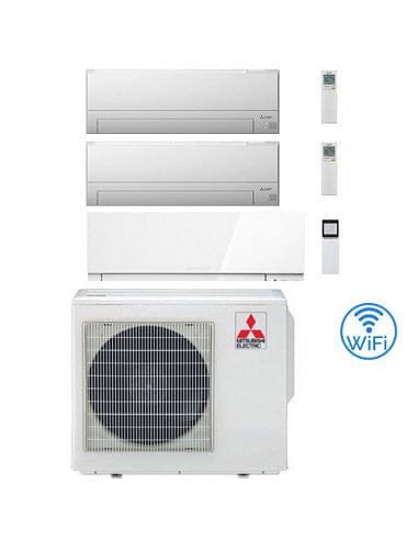 Climatizzatore Condizionatore Mitsubishi MSZ-BT più Kirigamine Zen Wifi Bianco Trial Split Inverter 7000 + 7000 + 18000 BTU c...