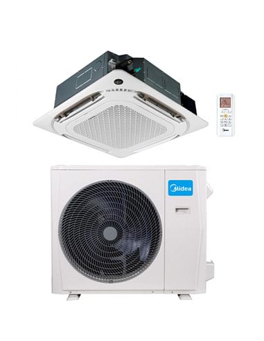 Climatizzatore Condizionatore Midea Cassetta 4 vie Slim con griglia Breezeless R32 Trifase 36000 BTU MCD1-36HRFNX(GA) INVERTE...