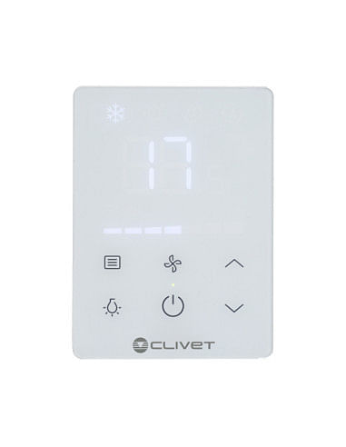 Termostato elettronico Clivet HMIFDCX per installazione a parete KJRP-75 - Climaway