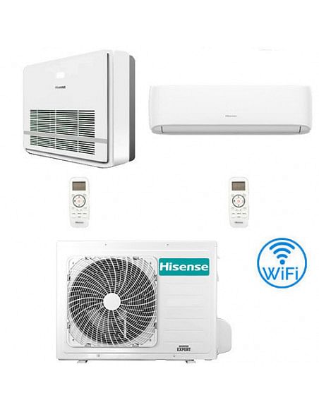 Climatizzatore Condizionatore Hisense R32 Dual Split Inverter Hi Comfort Wifi più Console 12000 + 18000 BTU con U.E. 3AMW62U4...