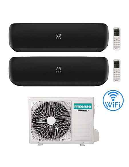 Climatizzatore Condizionatore Hisense Apple Pie PRO Wi-Fi R32 Dual Split Inverter 9000 + 9000 BTU con U.E. 2AMW42U4RGC Classe...