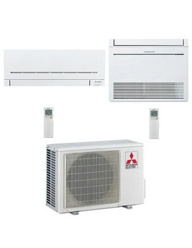Climatizzatore Condizionatore Mitsubishi MSZ-AP più Pavimento Serie M MFZ-KT Dual Split Inverter 12000 + 12000 BTU con U.E. M...