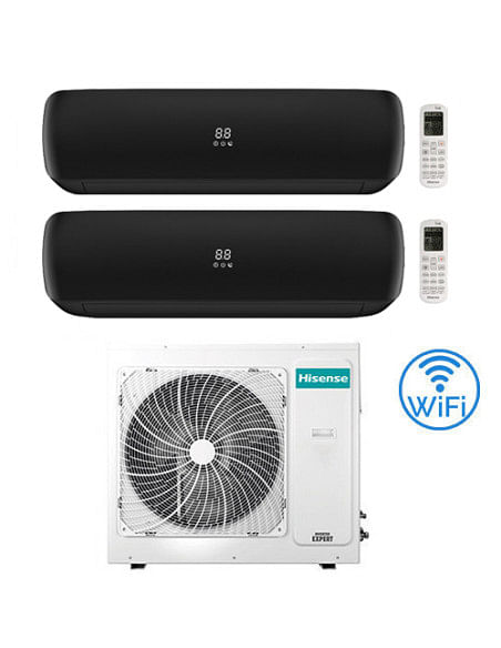 Climatizzatore Condizionatore Hisense Apple Pie PRO Wi-Fi R32 Dual Split Inverter 12000 + 18000 BTU con U.E. 4AMW105U4RAA Cla...