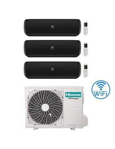Climatizzatore Condizionatore Hisense Apple Pie PRO Wi-Fi R32 Trial Split Inverter 9000 + 9000 + 9000 BTU con U.E. 3AMW52U4RJ...