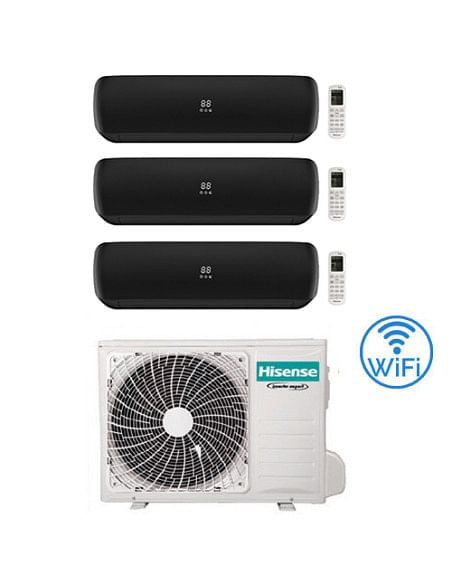 Climatizzatore Condizionatore Hisense Apple Pie PRO Wi-Fi R32 Trial Split Inverter 9000 + 9000 + 9000 BTU con U.E. 3AMW52U4RJ...