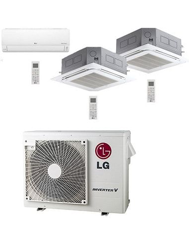 Climatizzatore Condizionatore LG Split + Cassetta 4 vie R32 Trial Split Inverter 9000 + 12000 + 12000 BTU con U.E. MU3R21 NOV...