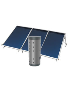 Sistema solare completo Smartsol a circolazione forzata composto da 3 collettori solari altamente selettivi + bollitore vetri...