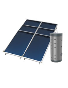 Sistema solare completo Smartsol a circolazione forzata composto da 6 collettori solari altamente selettivi + bollitore vetri...