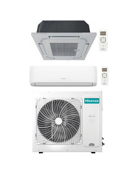 Climatizzatore Condizionatore Hisense Hi Comfort + Cassetta 4 vie R32 Dual Split Inverter 12000 + 12000 BTU con U.E. 3AMW72U4...