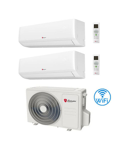 Climatizzatore Condizionatore Lamborghini Rubino Plus R32 Wifi Dual Split 9000 + 9000 BTU con U.E. 18-2 2CO9AA0L INVERTER Cla...