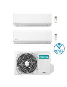 Climatizzatore Condizionatore Inverter Hisense Energy Ultra Wifi R32 Dual Split 9000 + 18000 BTU con U.E. 3AMW62U4RJC Classe ...