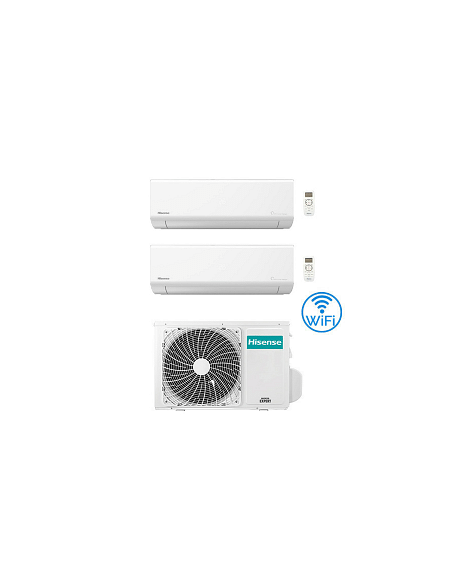 Climatizzatore Condizionatore Inverter Hisense Energy Ultra Wifi R32 Dual Split 9000 + 18000 BTU con U.E. 3AMW62U4RJC Classe ...