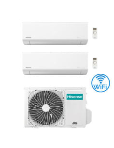 Climatizzatore Condizionatore Inverter Hisense Energy Ultra Wifi R32 Dual Split 12000 + 18000 BTU con U.E. 4AMW105U4RAA Class...