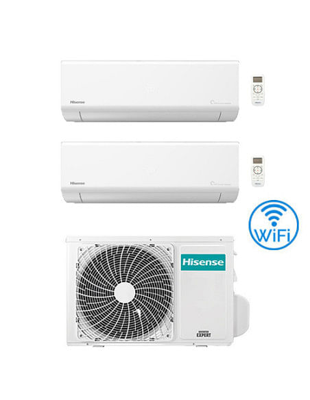 Climatizzatore Condizionatore Inverter Hisense Energy Ultra Wifi R32 Dual Split 18000 + 18000 BTU con U.E. 4AMW105U4RAA Class...