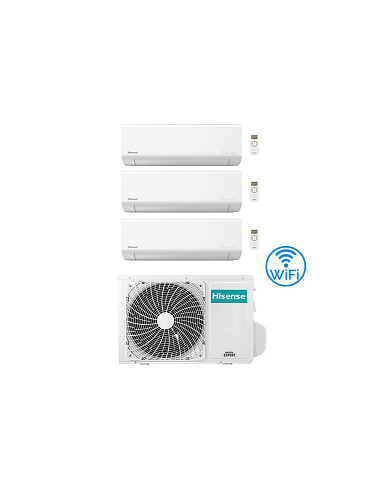 Climatizzatore Condizionatore Inverter Hisense Energy Ultra Wifi R32 Trial Split 9000 + 9000 + 18000 BTU con U.E. 3AMW72U4RJC...