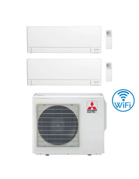 Climatizzatore Condizionatore Mitsubishi MSZ-AY Wifi R32 Dual Split Inverter 18000 + 18000 BTU con U.E. MXZ-3F68VF Classe A++...