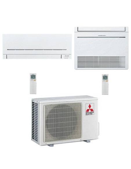 Climatizzatore Condizionatore Mitsubishi MSZ-AP più Pavimento Serie M MFZ-KT Dual Split Inverter 12000 + 9000 BTU con U.E. MX...