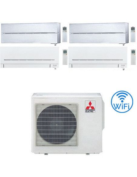 Climatizzatore Condizionatore Mitsubishi Kirigamine Style + MSZ-AP20VGK Wifi R32 Quadri Split Inverter 9000 + 9000 + 7000 + 7...