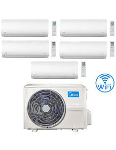 Climatizzatore Condizionatore Midea Xtreme R32 Penta Split 9000 + 9000 + 9000 + 9000 + 18000 BTU con U.E. M5OE-42HFN8-Q INVER...
