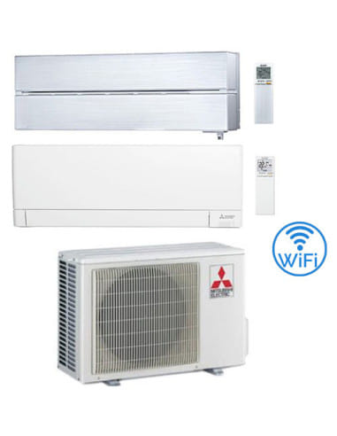 Climatizzatore Condizionatore Mitsubishi MSZ-AY + Kirigamine Style Bianco Wifi Dual Split R32 Inverter 9000 + 12000 BTU con U...