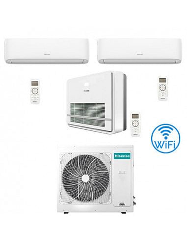 Climatizzatore Condizionatore Hisense R32 Trial Split Inverter Hi Comfort Wifi più Console 7000 + 7000 + 12000 BTU con U.E. 3...