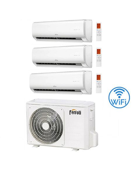 Climatizzatore Condizionatore Ferroli Serie Giada Wifi R32 Trial Split 9000 + 9000 + 12000 BTU con U.E. 2CP001QF 21000 BTU 21...