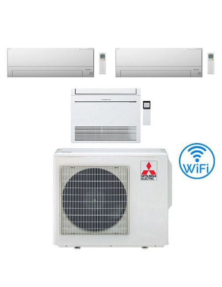 Climatizzatore Condizionatore Mitsubishi R32 Trial Split Inverter MSZ-BT Wifi più Console 9000 + 9000 + 12000 BTU con U.E. MX...