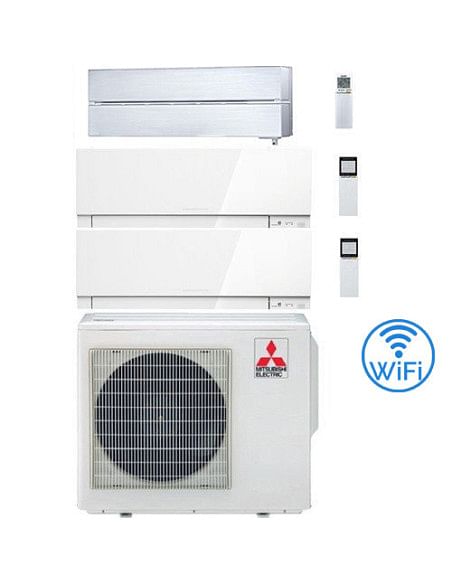 Climatizzatore Condizionatore Mitsubishi Kirigamine Zen + Style Wifi Bianco Trial Split Inverter 6000 + 9000 (Zen) + 12000 BT...